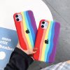 Fashion Rainbow Silicone Back Cover For iPhone 12 Series Fashion Rainbow Silicone Back Cover For iPhone 12 Series
