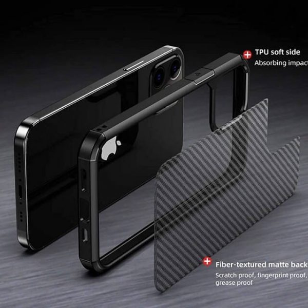 Carbon Fiber Armor Transparent Matte Cover For iPhone 13 Series-1