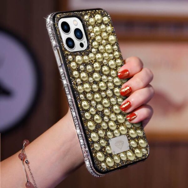 Luxury Women Design Bling Pearl Mobile Cover For iPhone 13 Series-3