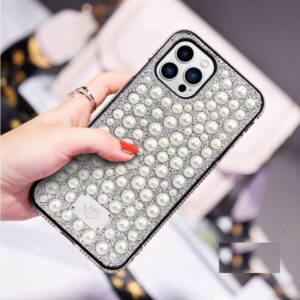 Luxury Women Design Bling Pearl Mobile Cover For iPhon